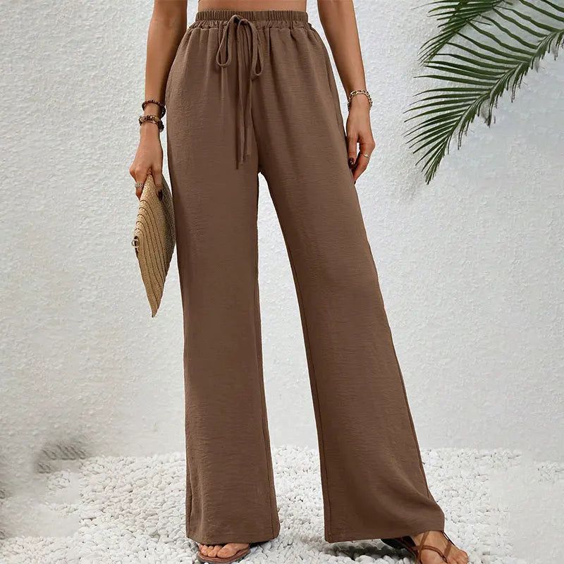 Women Striped Trousers Summer New Fashion Streetwear Basic Straight Casual Slim Pants Lady Sexy Solid Simple Versatile Trousers