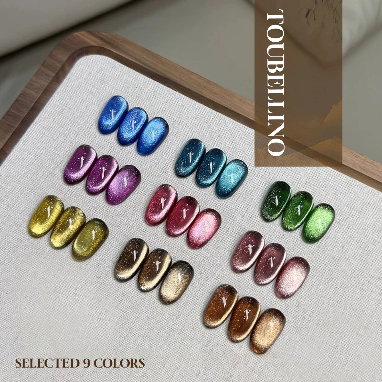 MIANEL 12ML 1-21PCS Red Ocean Cat Eye Gel Nail Polish 2025 Flash Glass Beads Cat Magnetic Gel Red Nails Blue Nails Summer Nails