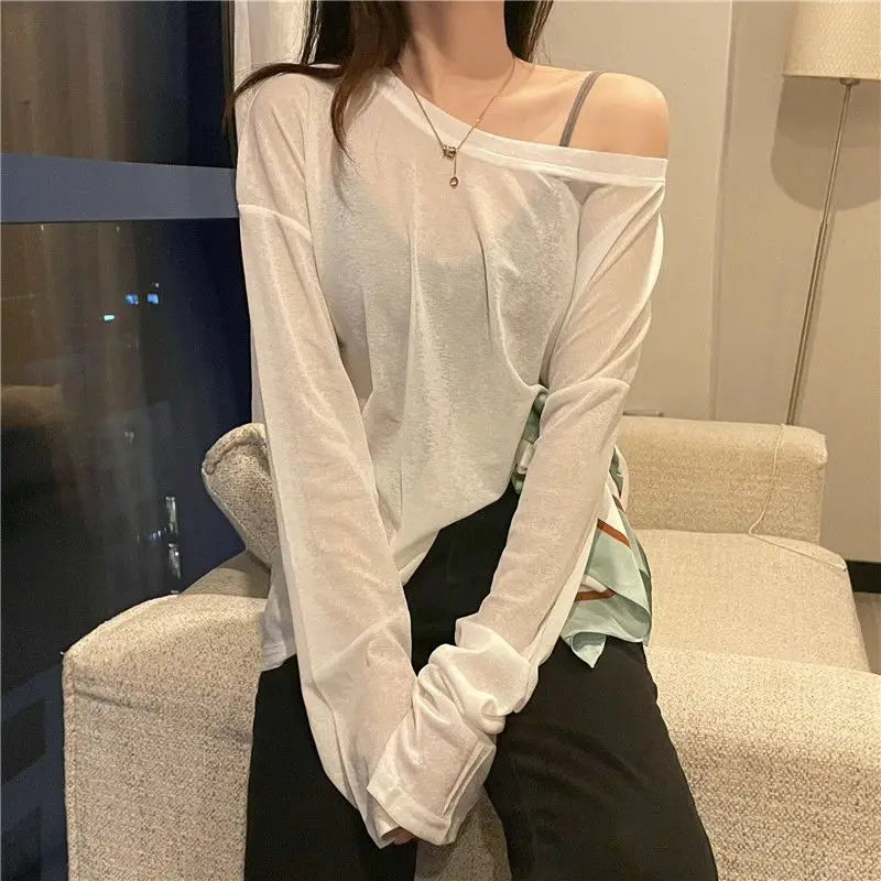 Breathable M-4XL T-shirts Women Loose Thin Summer Sun-proof Chic Ulzzang Leisure Korean Fashion Clothing O-neck Tops Harajuku
