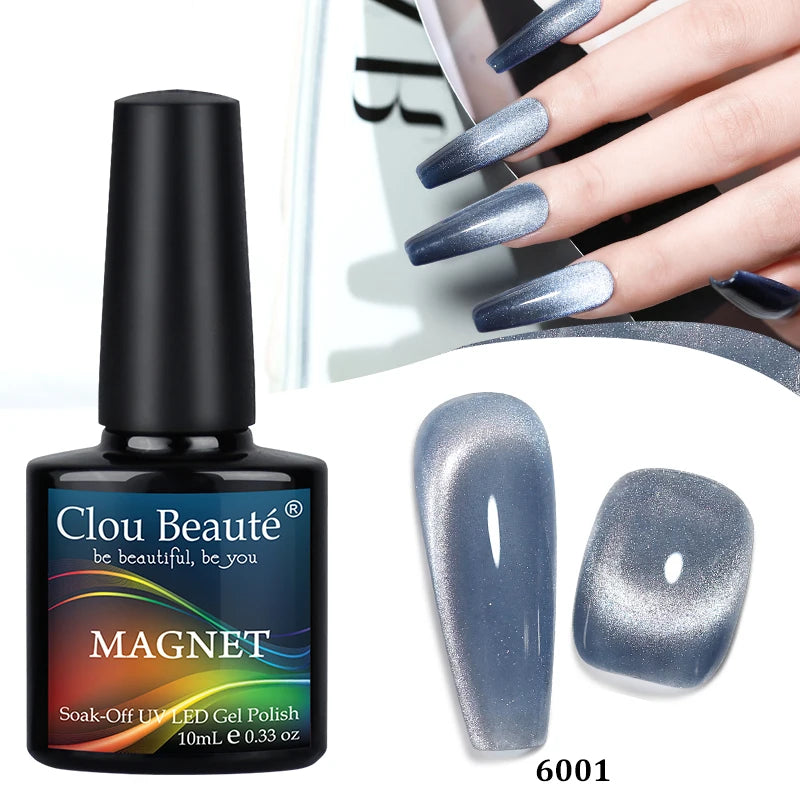 Clou Beaute Red Green Crystal Cat Eye Magnetic Gel Nail Polish 9D Galaxy Effect Holographic Reflective UV LED Varnish Nail Art