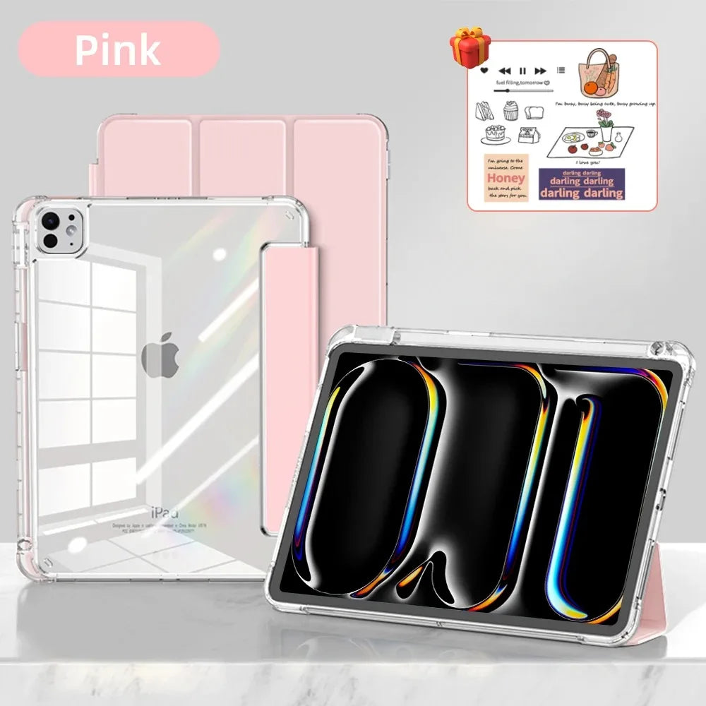 For 2025 iPad Air 11 Case iPad 10th Generation 11th A16 9th Cover Gen iPad Pro11 4 5 10.9in 12.9 M2 M3 M4 Pencil Holder Case