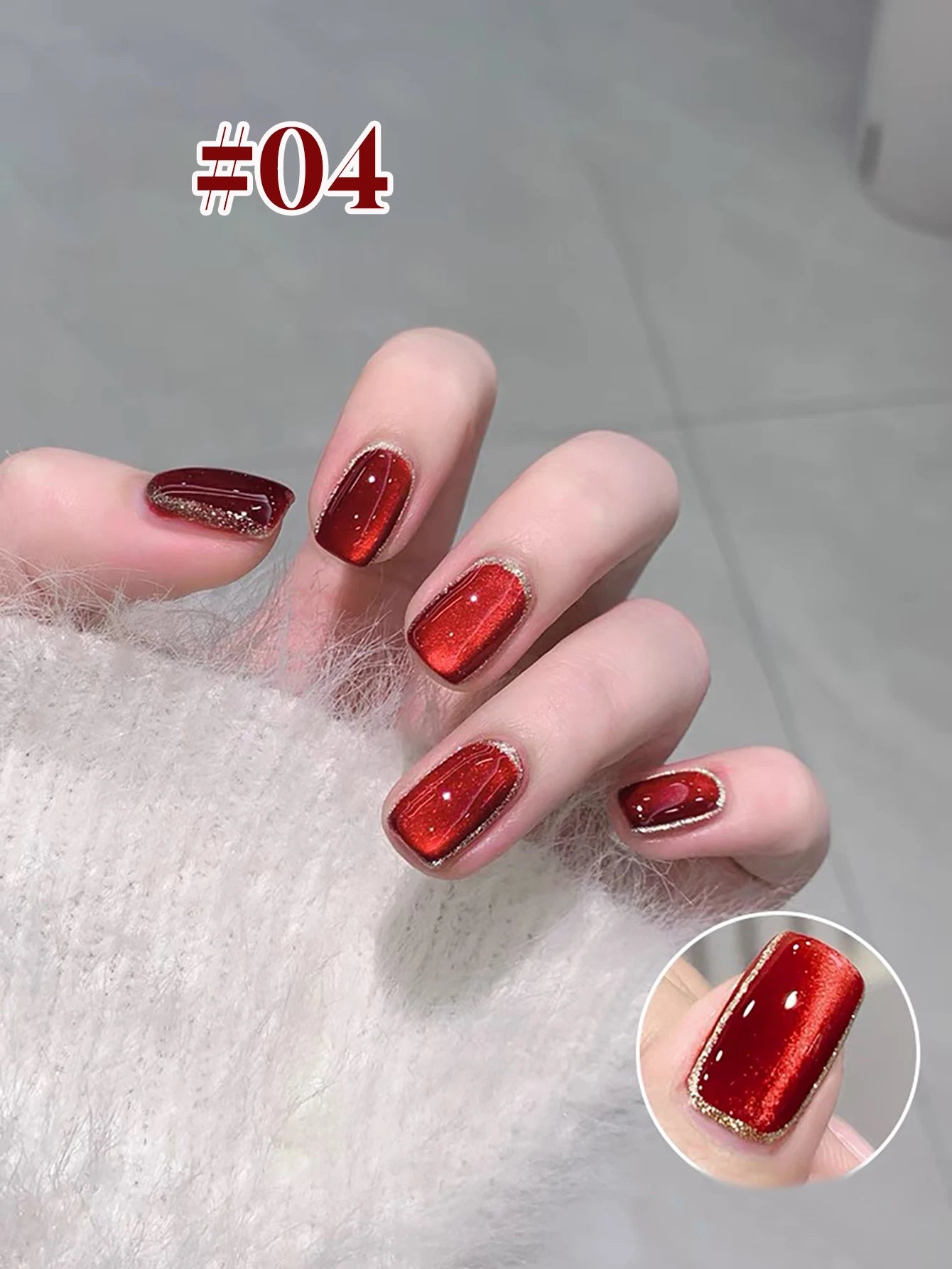 MIANEL 12ML 1-21PCS Red Ocean Cat Eye Gel Nail Polish 2025 Flash Glass Beads Cat Magnetic Gel Red Nails Blue Nails Summer Nails