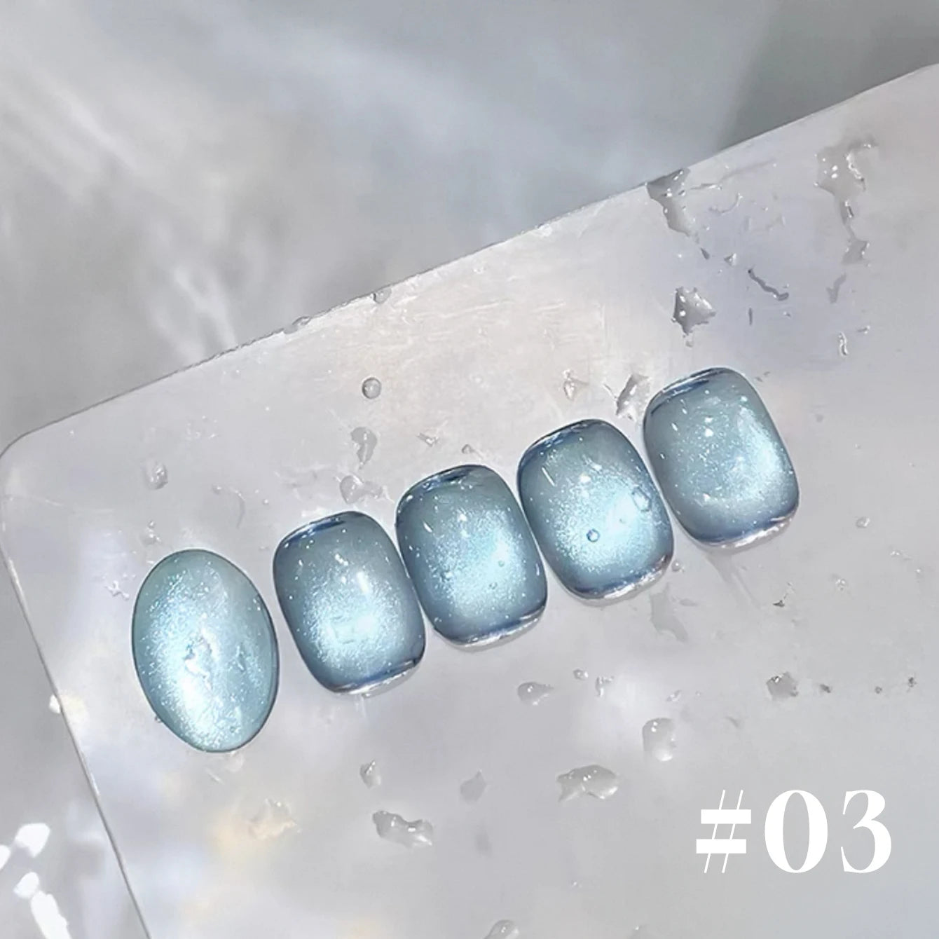 MIANEL 12ML 1-12pcs Blue Nails Glass Bead Cat Eye Gel Nail Polish Whitening Popular Summer Nails Crystal Nail Polish Green Nails