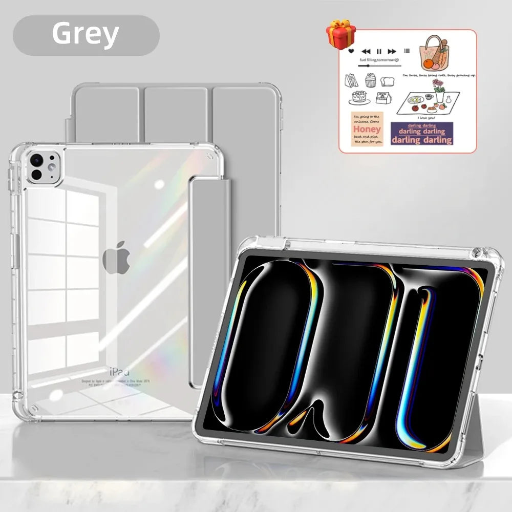 For 2025 iPad Air 11 Case iPad 10th Generation 11th A16 9th Cover Gen iPad Pro11 4 5 10.9in 12.9 M2 M3 M4 Pencil Holder Case