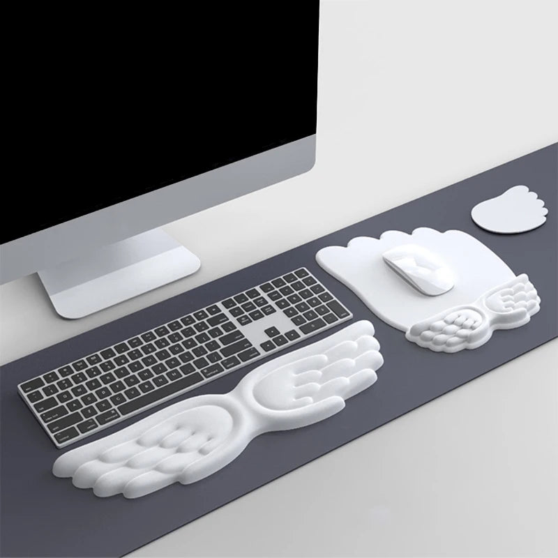 Mousepad Ergonomic Angel Keyboard Mouse Wrist Rest Office Typing Protection Relax Wrist Memory Foam Mouse Pad Computer Laptop PC