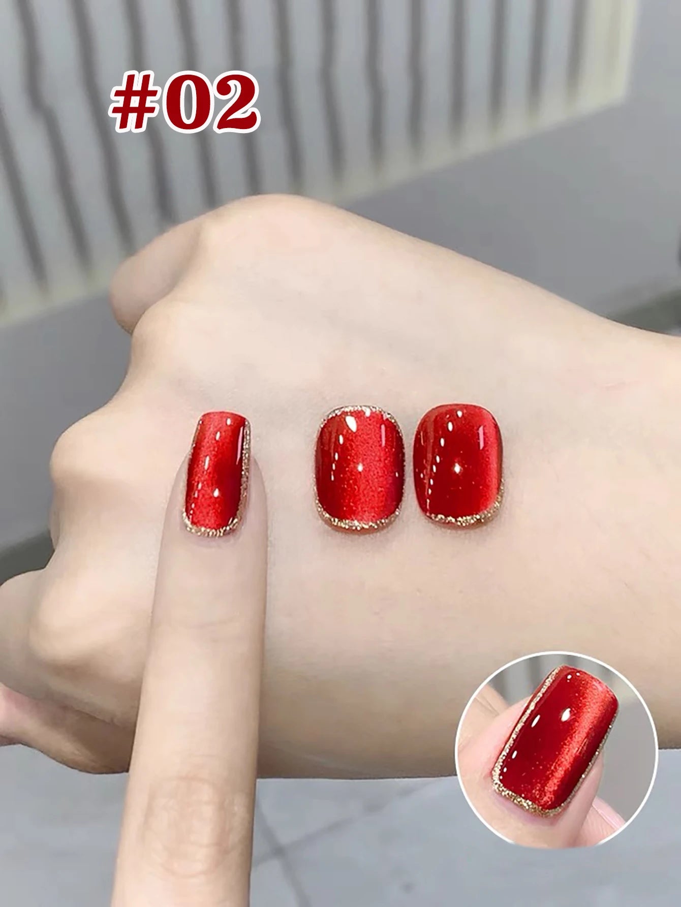 MIANEL 12ML 1-21PCS Red Ocean Cat Eye Gel Nail Polish 2025 Flash Glass Beads Cat Magnetic Gel Red Nails Blue Nails Summer Nails