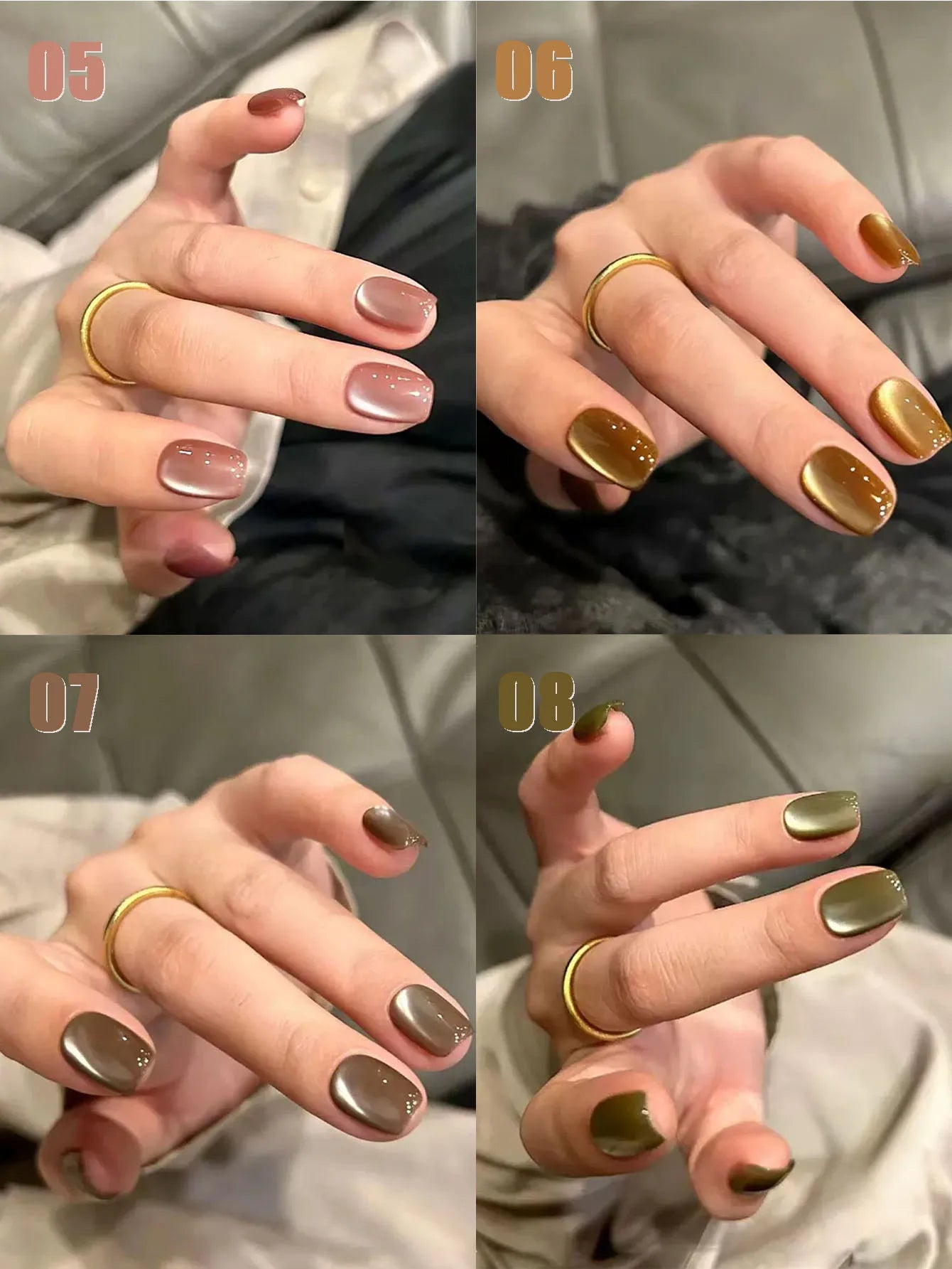 MIANEL 12ML 1-21PCS Red Ocean Cat Eye Gel Nail Polish 2025 Flash Glass Beads Cat Magnetic Gel Red Nails Blue Nails Summer Nails