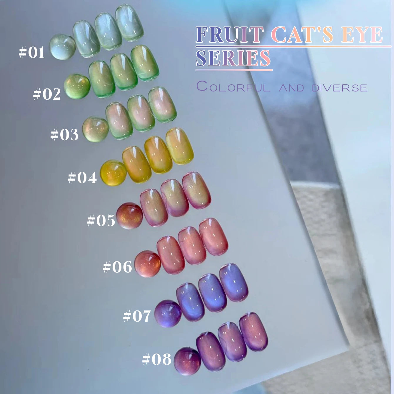 MIANEL 12ML 1-21PCS Red Ocean Cat Eye Gel Nail Polish 2025 Flash Glass Beads Cat Magnetic Gel Red Nails Blue Nails Summer Nails