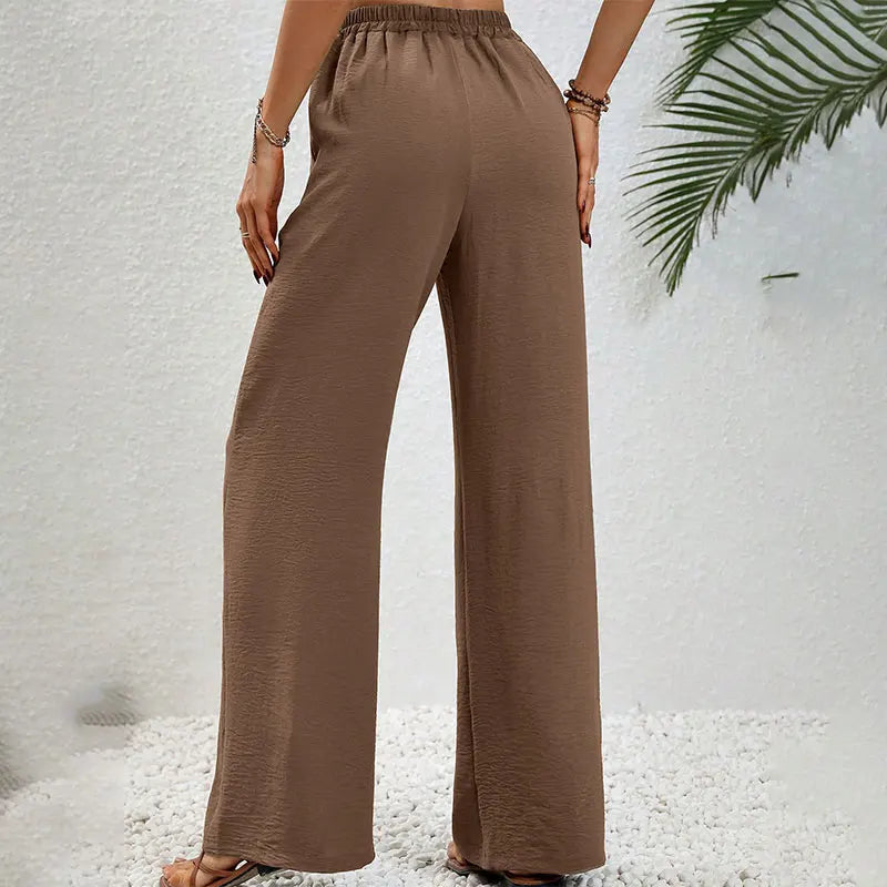 Women Striped Trousers Summer New Fashion Streetwear Basic Straight Casual Slim Pants Lady Sexy Solid Simple Versatile Trousers
