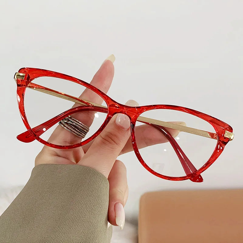 New Sexy Cat Eye Glasses Women Anti Blue Light Transparent Eyewear Brand Designer Vintage Clear Eyeglasses Optical Frame Oculos