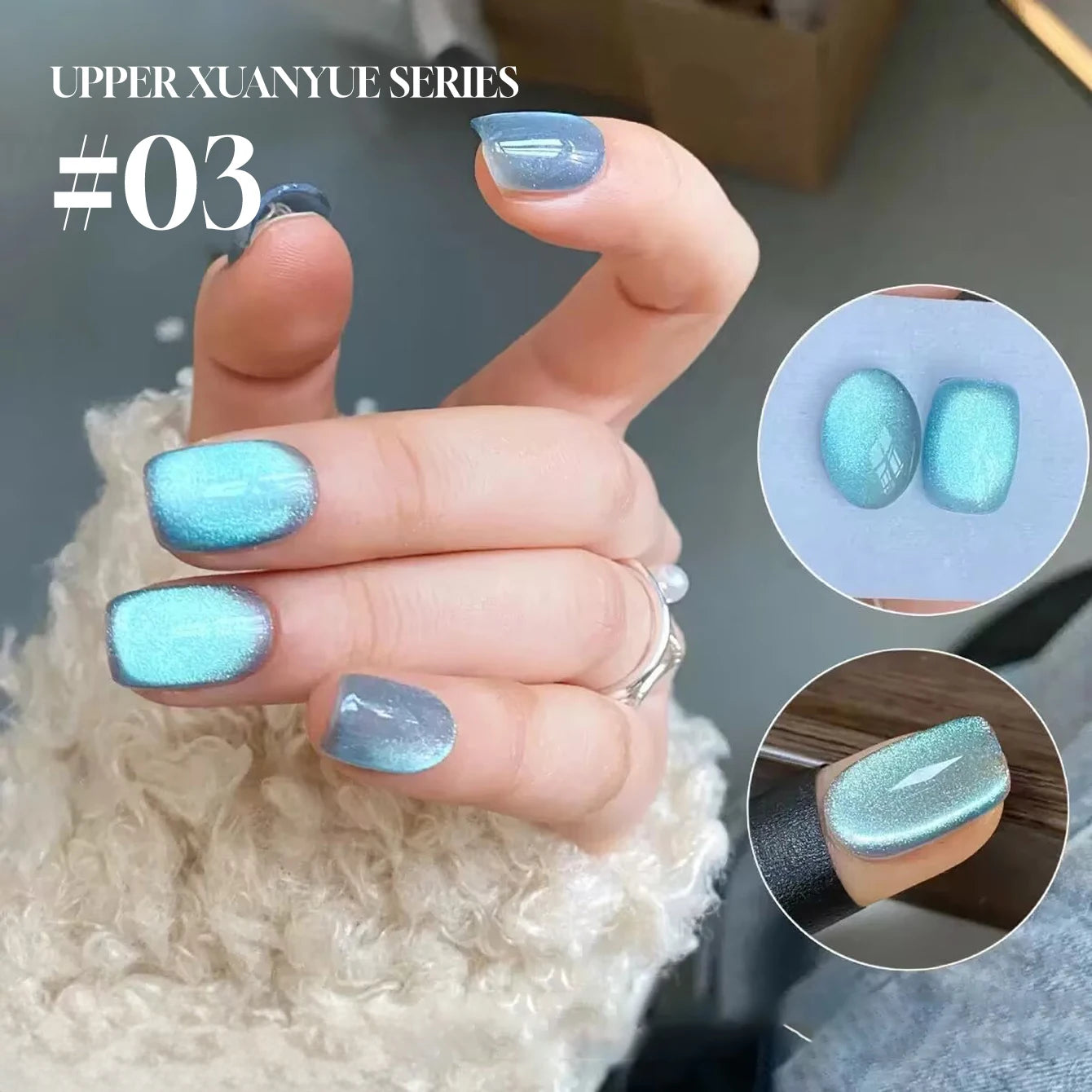 MIANEL 12ML 1-12pcs Blue Nails Glass Bead Cat Eye Gel Nail Polish Whitening Popular Summer Nails Crystal Nail Polish Green Nails