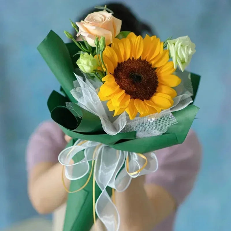 10 size/roll ribbon yarn satin for DIY handicraft gift wrapping decoration wedding bouquet wreath sewing supplies