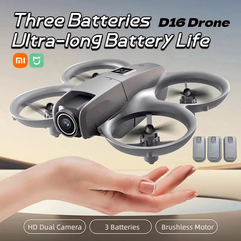 Xiaomi D16 Drone HD Dual Camera 8K Profesional Aerial 3 Battery Brushless Motor Optical Flow GPS Positioning Avoidance Drone TOP