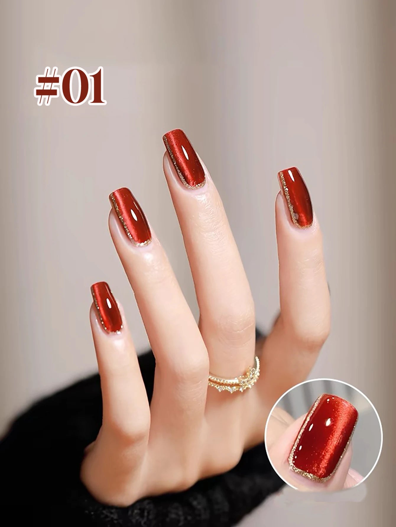 MIANEL 12ML 1-21PCS Red Ocean Cat Eye Gel Nail Polish 2025 Flash Glass Beads Cat Magnetic Gel Red Nails Blue Nails Summer Nails