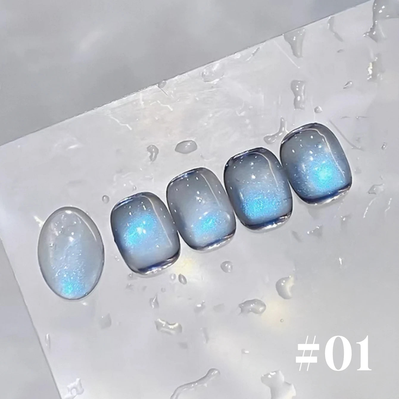 MIANEL 12ML 1-12pcs Blue Nails Glass Bead Cat Eye Gel Nail Polish Whitening Popular Summer Nails Crystal Nail Polish Green Nails