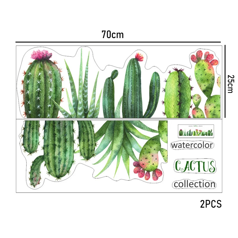 Tropical Plant Leaves Wall Stickers Nordic Rainforest Green Plants Window Decal DIY Mural for Children's Room Home Decoration