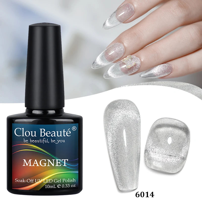 Clou Beaute Red Green Crystal Cat Eye Magnetic Gel Nail Polish 9D Galaxy Effect Holographic Reflective UV LED Varnish Nail Art