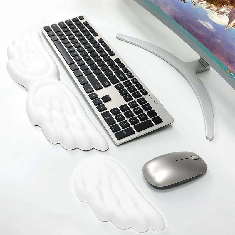 Mousepad Ergonomic Angel Keyboard Mouse Wrist Rest Office Typing Protection Relax Wrist Memory Foam Mouse Pad Computer Laptop PC
